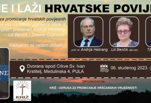 Javna tribina "Hrvatske povijesne istine" 6. studenog u Puli