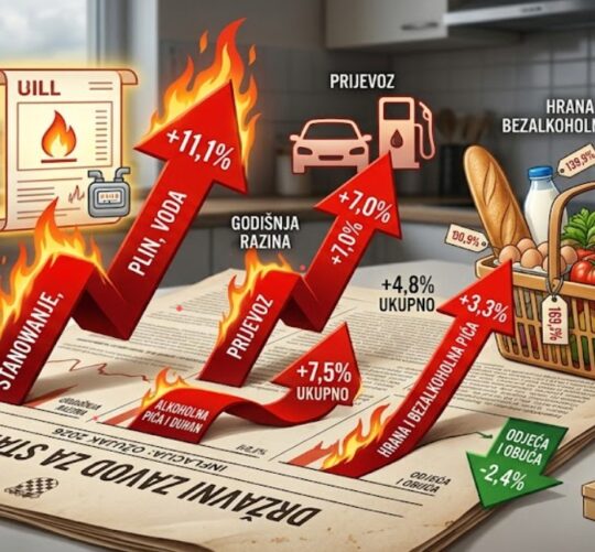 Ilustracija fotografije Inflacije za ožujak 2026