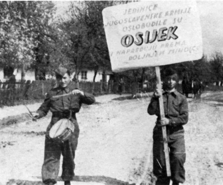 Osijek 1945, partizani Drugi svjetski rat