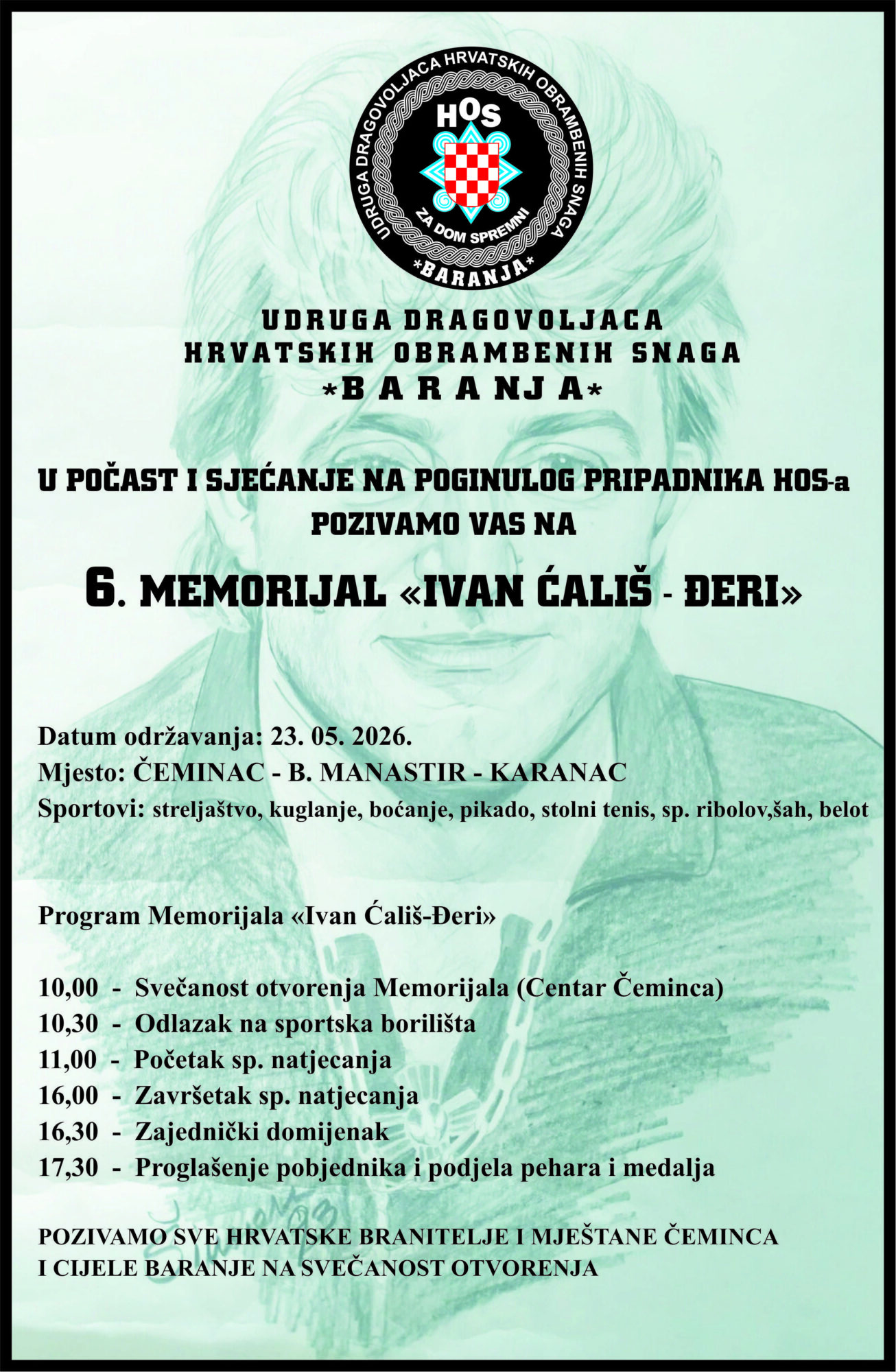 Plakat Memorijal Ivan Calis Deri