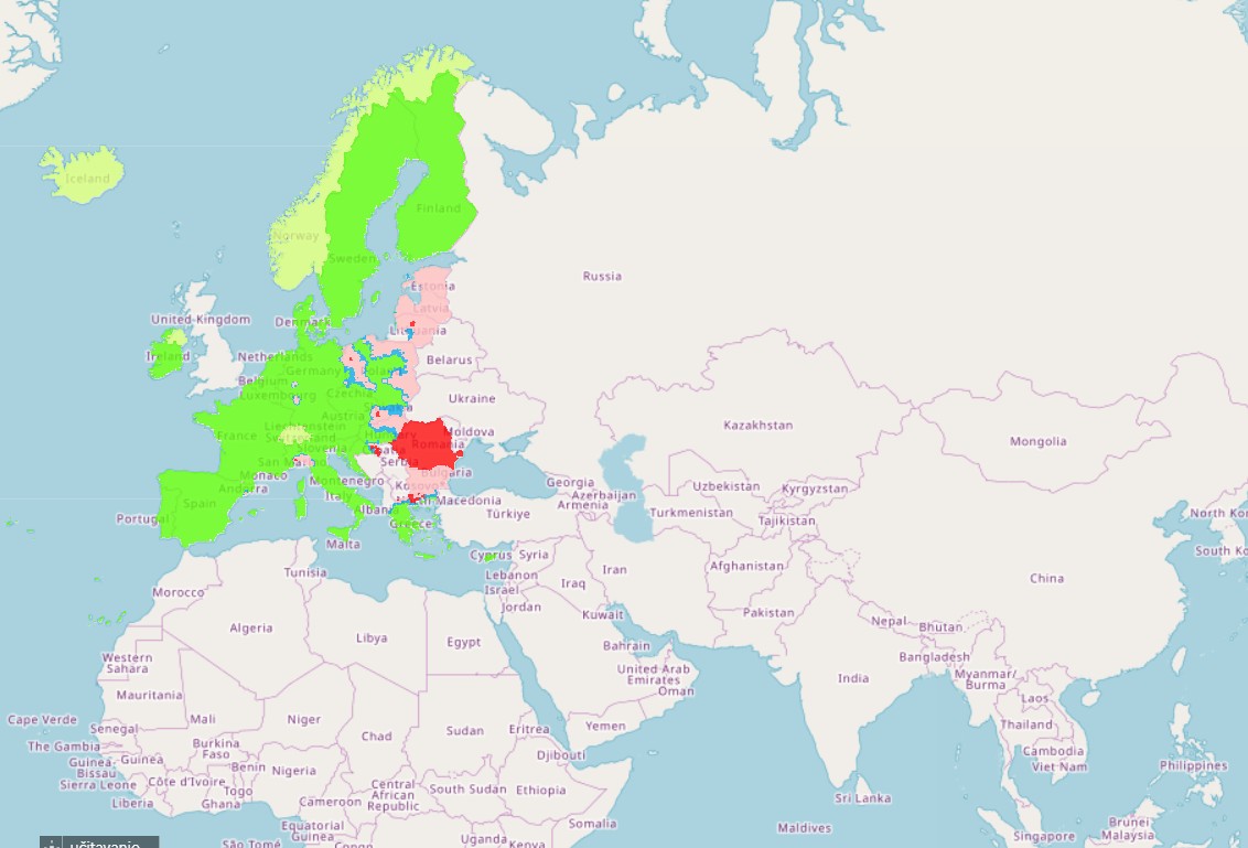Karta zone ogranicenja za ASK u EU zone ogranicenja I II i III
